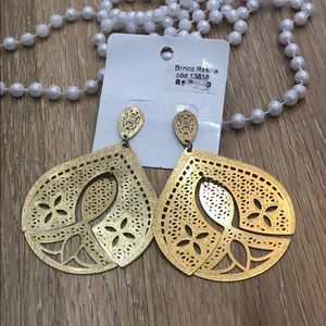 New Brazilian Gold Dangling Earrings